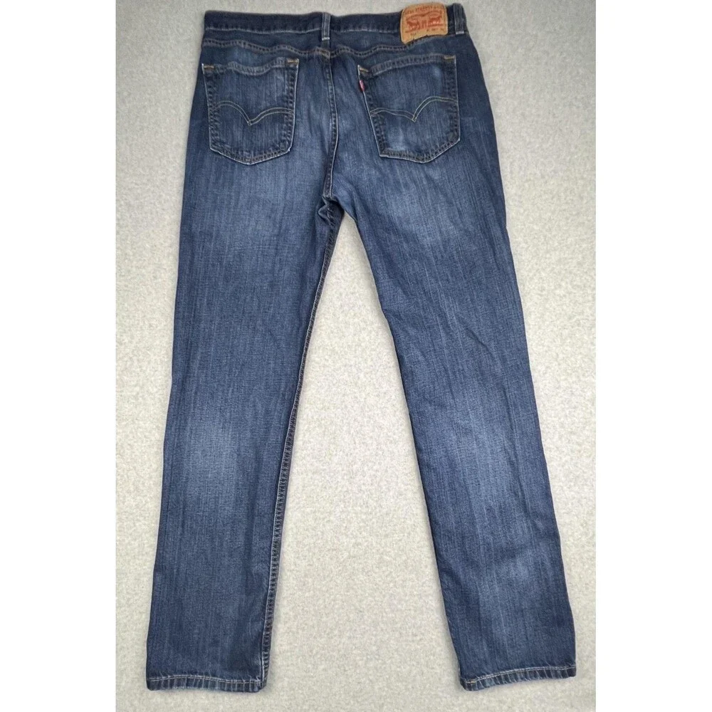 Levi's 514 Mens 36x34 Blue Medium Wash Straight Leg Jeans 100% Cotton Workwear